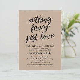 Convite Casamento Fuga, Nada de Luxo, Apenas Amor, Kraft