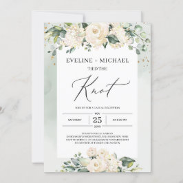 Convite Casamento fuga romântica com eucalipto e rosas bra