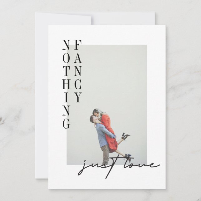 Convite Casamento Fuga Simples Minimalista Moderno (Frente)