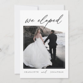 Convite Casamento Fuga Simples Minimalista Moderno com Fot