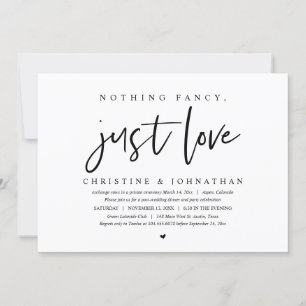 Convite Casamento Fugitivo, Nada de Luxo, Apenas Amor 