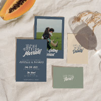 Casamento Funk Azul-Moderno Retro Negrito