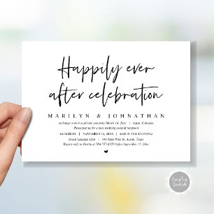 Convite Casamento Furtivo, Celebração Feliz para Sempre