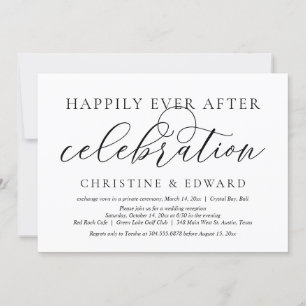 Convite Casamento Furtivo, Celebração Feliz para Sempre