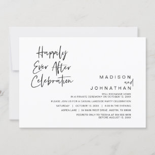 Convite Casamento Furtivo, Celebração Felizes para Sempre