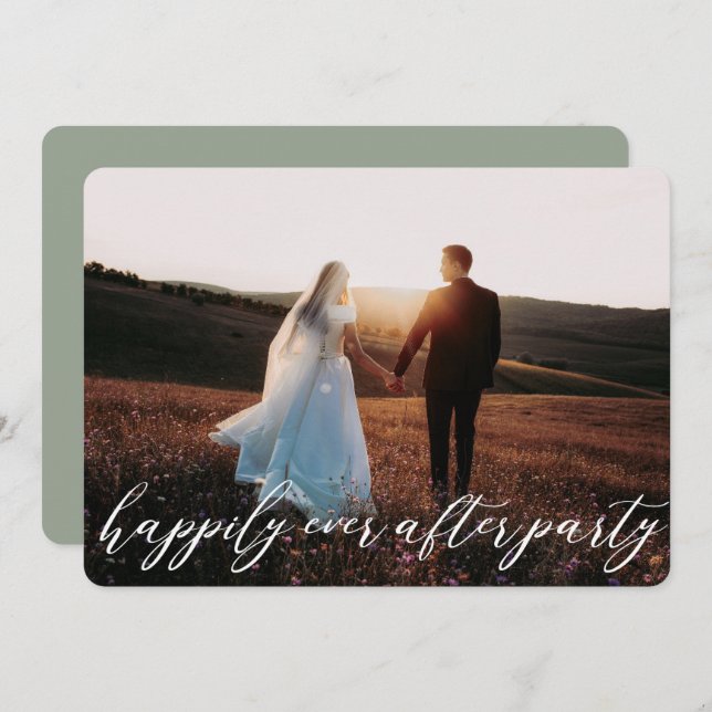 Convite Casamento Furtivo de Caligrafia Moderna Elegante  (Frente/Verso)