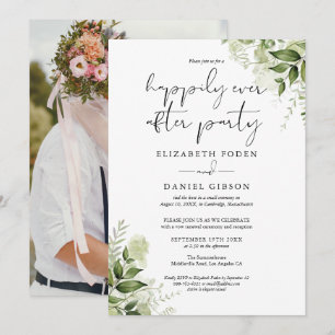 Convite Casamento Furtivo Greenery Happily Ever After Foto