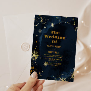Convite Casamento Galáxia Aquarela Estrela