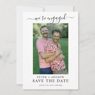 Convite Casamento Gay com Foto Moderna Salvar a Data