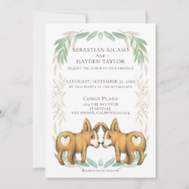 Convite Casamento Gay de Corgi Corgi Corgi Corgês Corgês C