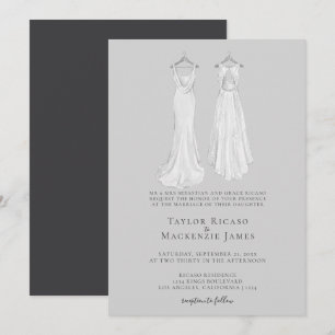Convite Casamento Gay Elegante Duas Noivas com Vestidos
