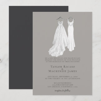 Convite Casamento Gay Elegante Duas Noivas com Vestidos