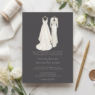 Convite Casamento Gay Elegante Duas Noivas com Vestidos