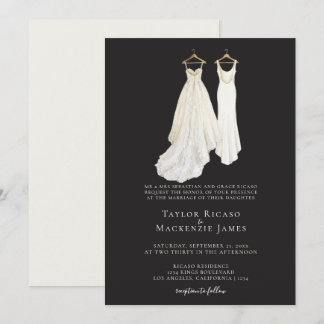 Convite Casamento Gay Elegante Duas Noivas com Vestidos