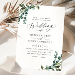 Convite Casamento Genérico Moderno e Simples<br><div class="desc">Esta elegante coleção do Rustic Greenery apresenta uma mistura de botânica verde-aquática,  um roteiro de caligrafia moderno,  emparelhado com uma letra serif clássica em preto e um monograma personalizado no verso. Itens correspondentes disponíveis.</div>