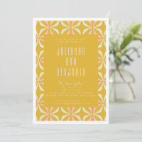 Casamento Geométrico Amarelo e Rosa do médio