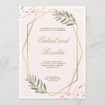 Casamento Geométrico Bordado com Floral em Dourado