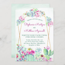 Casamento Geométrico Botânico Do Cactus Succulent