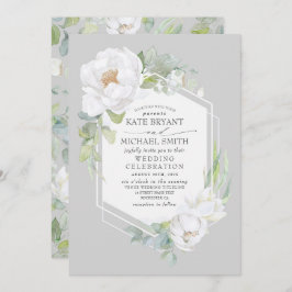 Convite Casamento Geométrico de Branca e Greenery