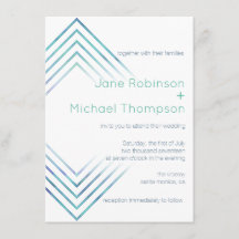 Casamento Geométrico de Cor Azul Moderno