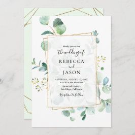 Convite Casamento Geométrico de Eucalyptus