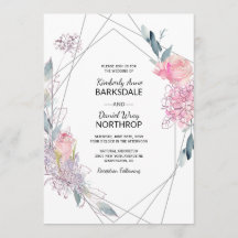 Casamento Geométrico de Sketch Elegant Watercolor