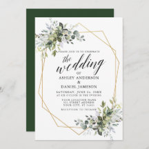 Casamento Geométrico de Watercolor Greenery Callio