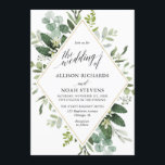Convite Casamento geométrico do ouro verde Eucalyptus<br><div class="desc">Para personalização mais avançada deste design,  basta selecionar o botão "Personalizar o computador" acima!</div>