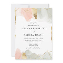 Casamento Geométrico Dourado de Blush & Sage Water