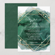 Casamento Geométrico Dourado de Emerald Green Wate