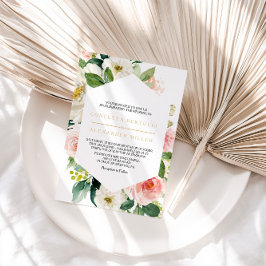 Convite Casamento Geométrico Elegante e Dourado