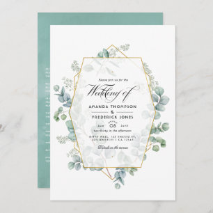 Convite Casamento Geométrico Eucalyptus