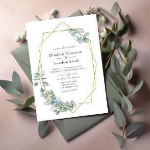 Convite Casamento Geométrico Eucalyptus Silver Sage