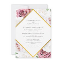 Casamento Geométrico Floral Rosa