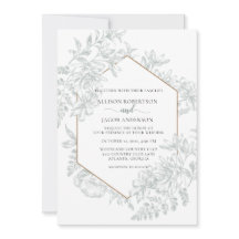 Casamento Geométrico Floral Verde e Suave Sage