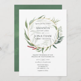 Convite Casamento Geométrico Herbário da Floresta de Aquar