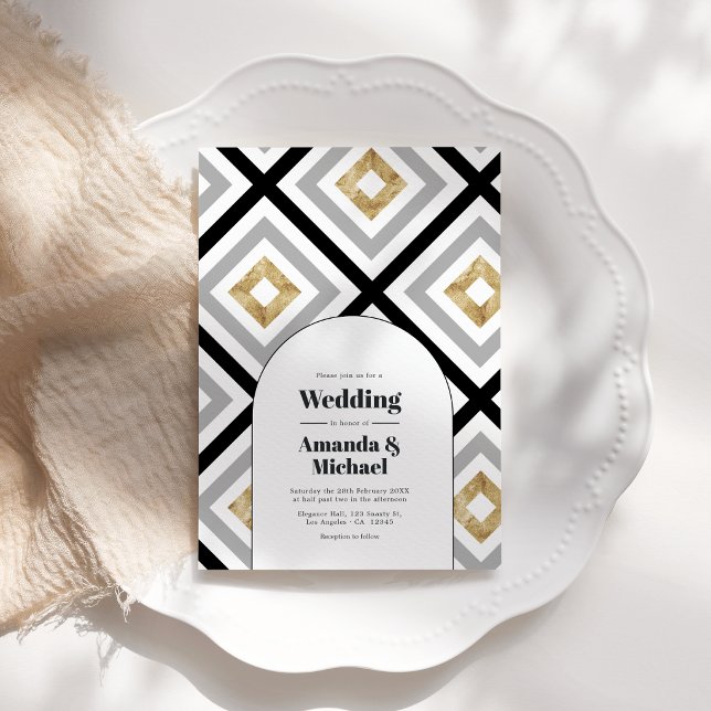 Convite Casamento Geométrico Moderno (Modern Geometric Wedding Invitation)
