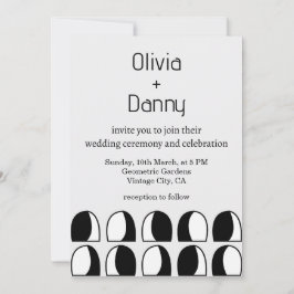 Convite Casamento Geométrico Negro e Branco