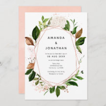 Casamento Geométrico Rosa e Cor-de-rosa Esmagado