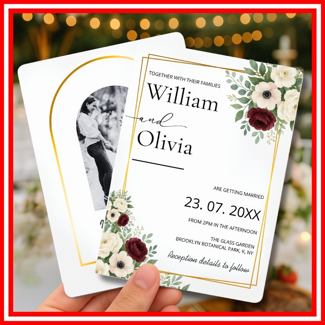 Convite Casamento Geométrico Russo Dourado do Verde Sage (Criador carregado)