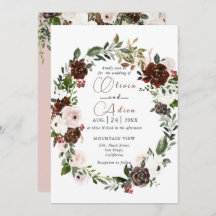 Casamento Geométrico Rustic Watercolor Floral