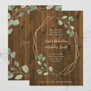 Convite Casamento geométrico rústico das hortaliças   d