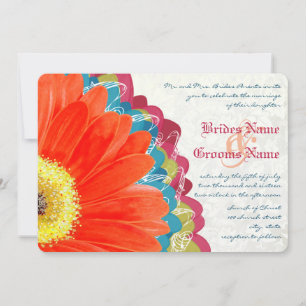 Convite Casamento Gerber Verde Neo Mint Rosa Teal Profundo