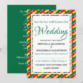 Convite Casamento Ghanaian Personalizado com Bandeira do G