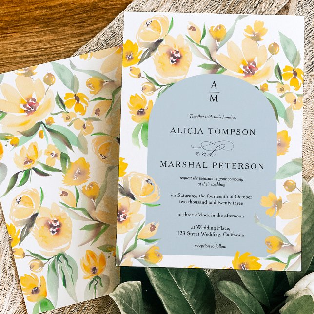 Convite Casamento gico de girassol amarelo russo (Criador carregado)