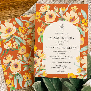 Convite Casamento gico de girassol amarelo russo