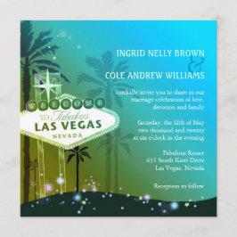 Convite Casamento Glam Blue Las Vegas