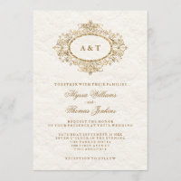 Casamento Glam Elegante Falso Cobre em Branco Crem