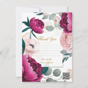 Convite Casamento Glam Floral Jardim de Peônia Rosa Eucali