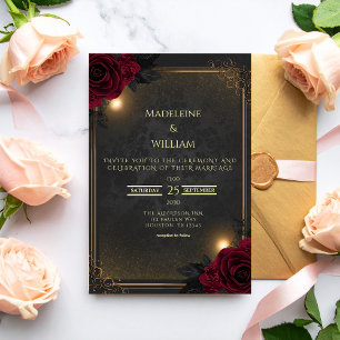 Convite Casamento Glam Goth Luxuoso e Elegante